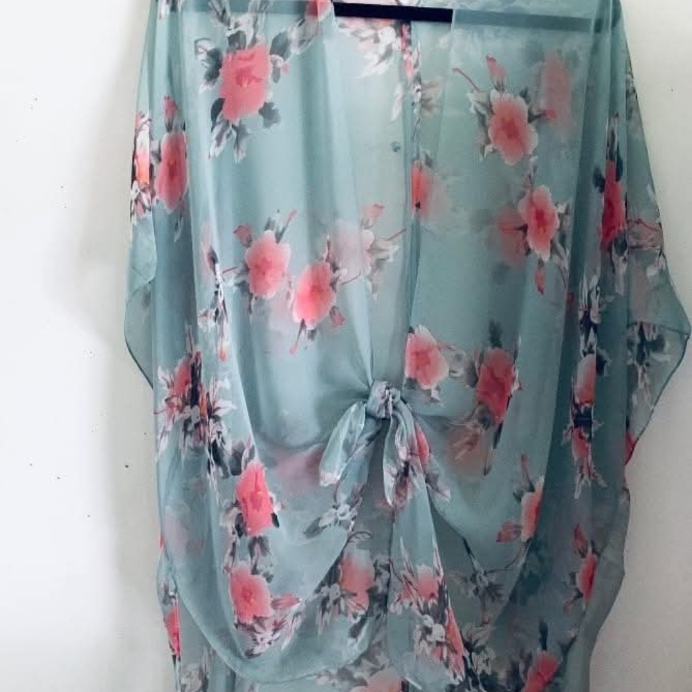 Emerald Green Flutter Sleeve Blouse with Tie Front